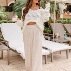 Pink Lily Stolen Kiss Beach Pants